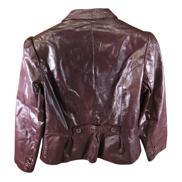 Winlit Women's Leather Blazer Jacket Size 15-16 Red Button Front Y2K - Picture 2 of 16